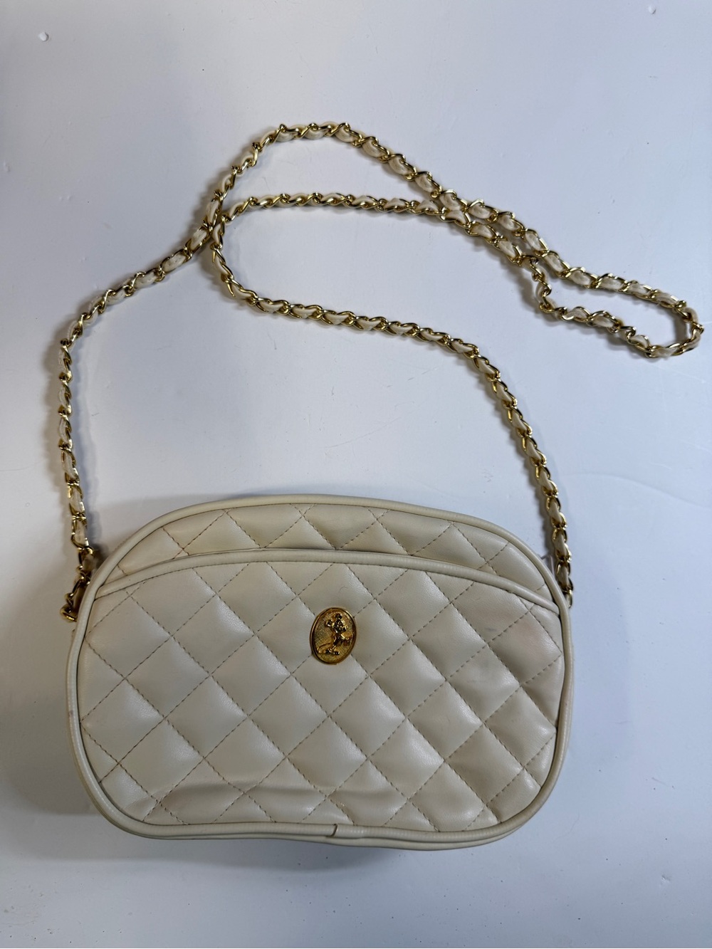 Vintage Disney Mickey Purse Quilted chain strap white shoulder bag